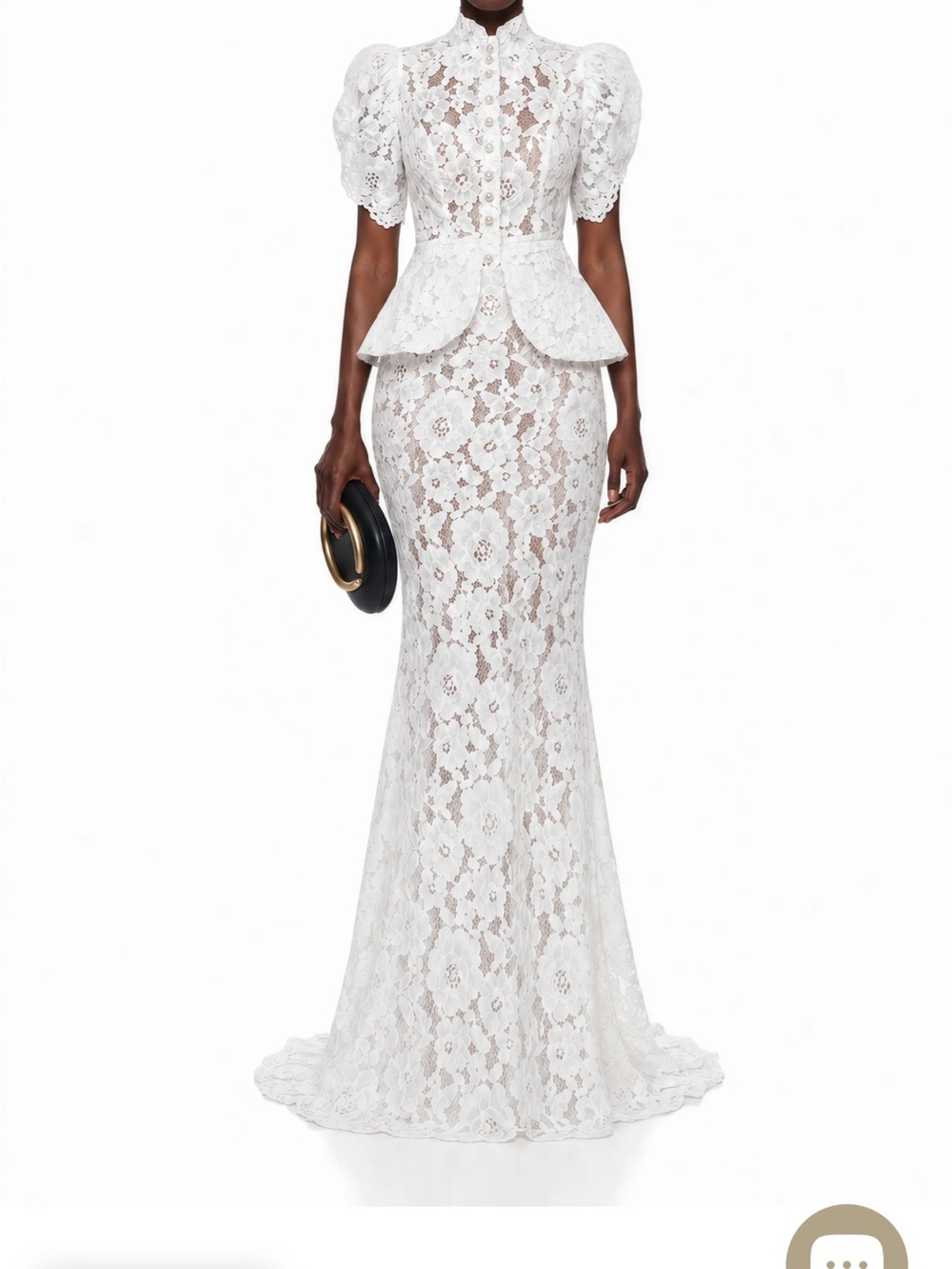 Miss Rosier Adèle White Floral Blouse & Mermaid Skirt Set Wedding Dress
